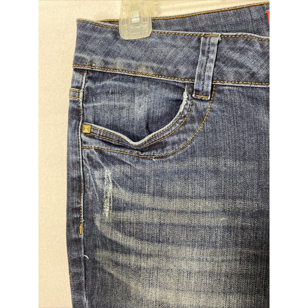 Elle Jeans Womens Size 10 Skinny Boyfriend Distress Dark Wash Denim Casual - Picture 13 of 14